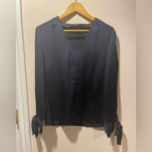 Banana Republic Deep Blue Blouse with Tie Cuffs